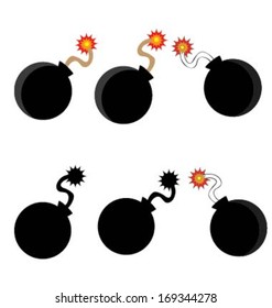 Set of round bombs that look just like out of comic.