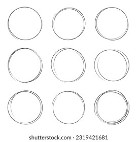 Set of round border background. Circles frames decoration elements design.
