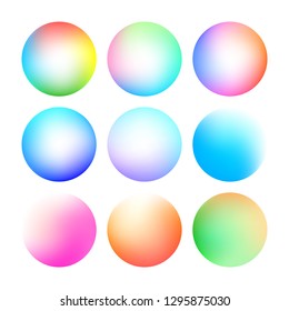 Set round bright soft color gradient  Modern abstract background  Vector illustration background