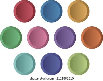 A set of round button icons