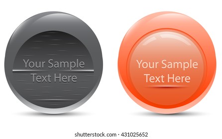 Set of round buttons banners for inscriptions