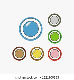 Set of round buttons ,on white background, vector,  illustration