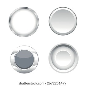 Conjunto de Botones redondos sobre fondo blanco. Ilustración vectorial