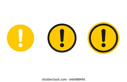 Set Of Round Caution Icons. Caution Sign. Vector