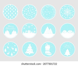 Dibujar una ilustración vectorial de stickers de Navidad redondeados