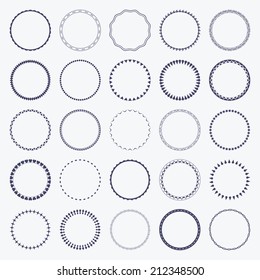 Set of round and circular decorative patterns for design frameworks and banners