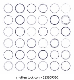 Set of round and circular decorative patterns for design frameworks and banners