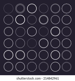 Set of round and circular decorative patterns for design frameworks and banners