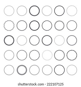 Set of round and circular decorative patterns for design frameworks and banners