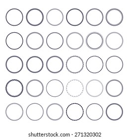 Set of round and circular decorative patterns for design frameworks and banners