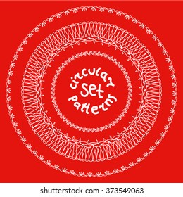 Set of round and circular decorative patterns for design frame