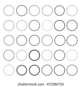 Set of round and circular decorative patterns for design frameworks and banners