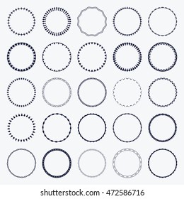 Set of round and circular decorative patterns for design frameworks and banners