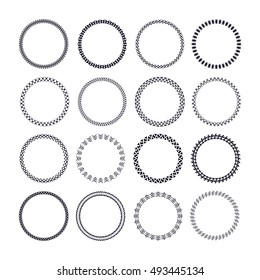 Set of round and circular decorative patterns for design frameworks and banners