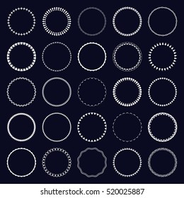 Set of round and circular decorative patterns for design frameworks and banners. Can use for birthday card, wedding invitations.