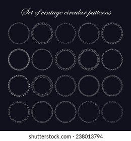 Set of round and circular decorative  vintage patterns for design frameworks and banners