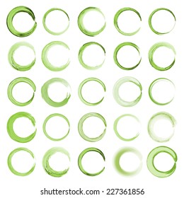 Set of round and circular decorative watercolor patterns for design frameworks and banners