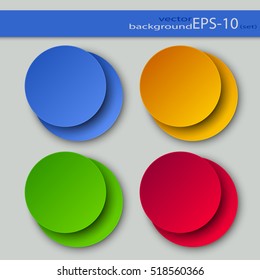 Set of Round Color Backgrounds on a Light Background. EPS-10. Transparency was Used. 