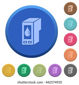 Set of round color embossed ink cartridge buttons