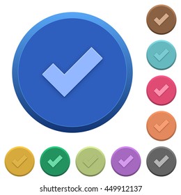 Set of round color embossed ok buttons