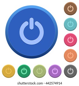 Set of round color embossed power switch buttons