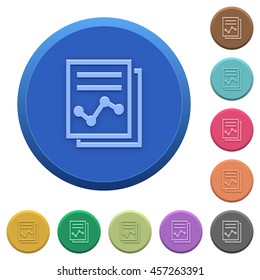 Set of round color embossed report buttons