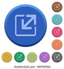 Set of round color embossed resize window buttons