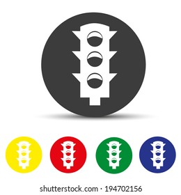 Set of round colored buttons. 