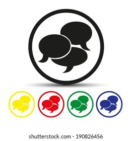 Set of round colored buttons. vector illustration Vector icon comic speech bubblesicon