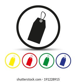 Set of round colored buttons. vector illustration Vector tag or label 