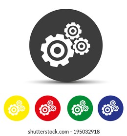Set of round colored buttons. vector illustration