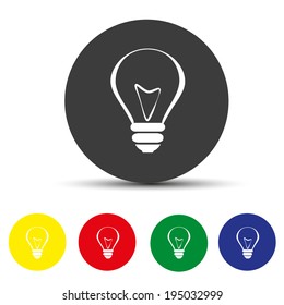 Set of round colored buttons. vector illustration BULB VECTOR ICON