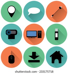 set of round colored icons