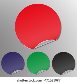 Set of round colored stickers.
