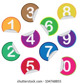 Set Round Colored Stickers Numbers On Stock Vector (Royalty Free ...