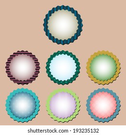 A set of round colored stickers in vector EPS 10
