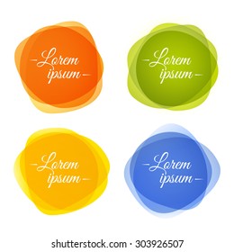 Set of round colorful abstract shapes with transparencies. Vector EPS10