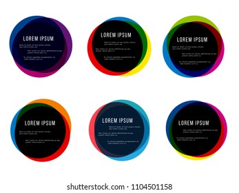 Set of round colorful  round abstract vector shapes