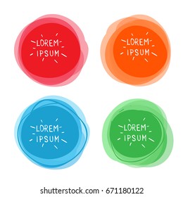 Set of round colorful abstract vector shapes, Vector Design elements for presentation or greeting card.