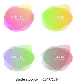 Set of round colorful vector shapes. Abstract vector banners. Design elements.