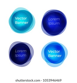 Set of round colorful vector shapes. Abstract vector banners. Design elements. Vector illustration.
