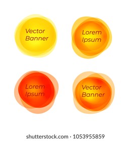 Set of round colorful vector shapes. Abstract vector banners. Design elements. Vector illustration.