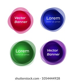 Set of round colorful vector shapes. Abstract vector banners. Design elements. Vector illustration.