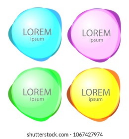 Set of round colorful vector shapes. Abstract vector banners. Design elements.