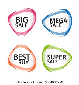 Set of round colorful vector shapes, sale banner, sticker, label, icon, buttons, tags, promotion banner, marketing, Design elements for business