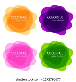 Set of round colorful vector shapes. Abstract vector banners. Design elements. Fun label or tag design