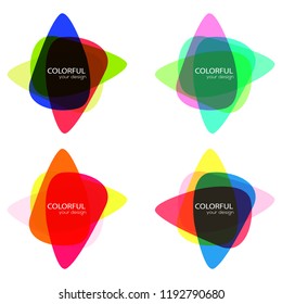 Set of round colorful vector shapes. Abstract vector banners. Design elements. Fun label or tag design