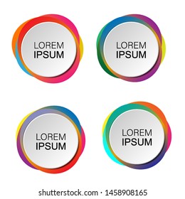 Set of round colorful vector shapes. Abstract vector banners. Design elements.