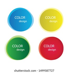 Set of round colorful vector shapes. Abstract vector banners. Design elements.