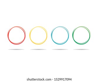 Set of round colorful vector shapes banners. Abstract vector banner with shadow. Design elements for web.